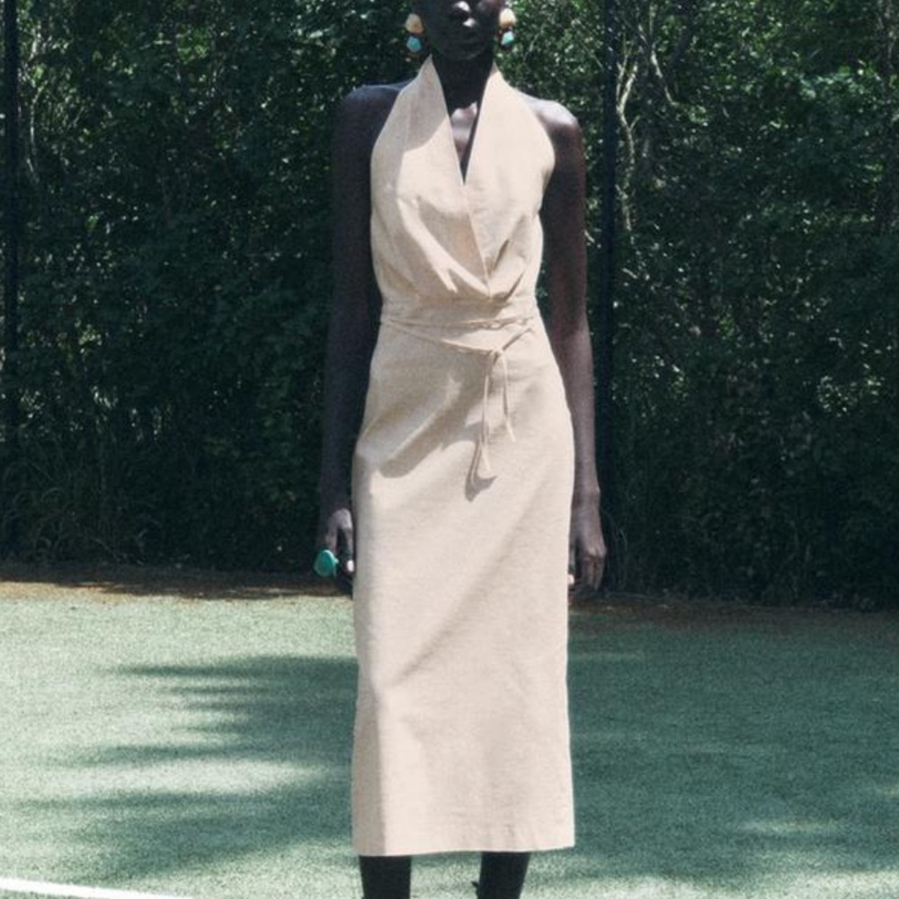 Zara COLLECTION MIDI HALTER DRESS